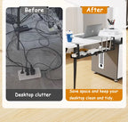 Under-Desk Cable Management Rack — Telescopic Metal Storage Tray, No Drilling Required