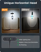ET-Head Book Light — Dimmable USB Rechargeable Reading Lamp, Eye-Care LED