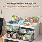 Desk Organizer with Drawer - Multi-Use Storage Box for Office & Makeup