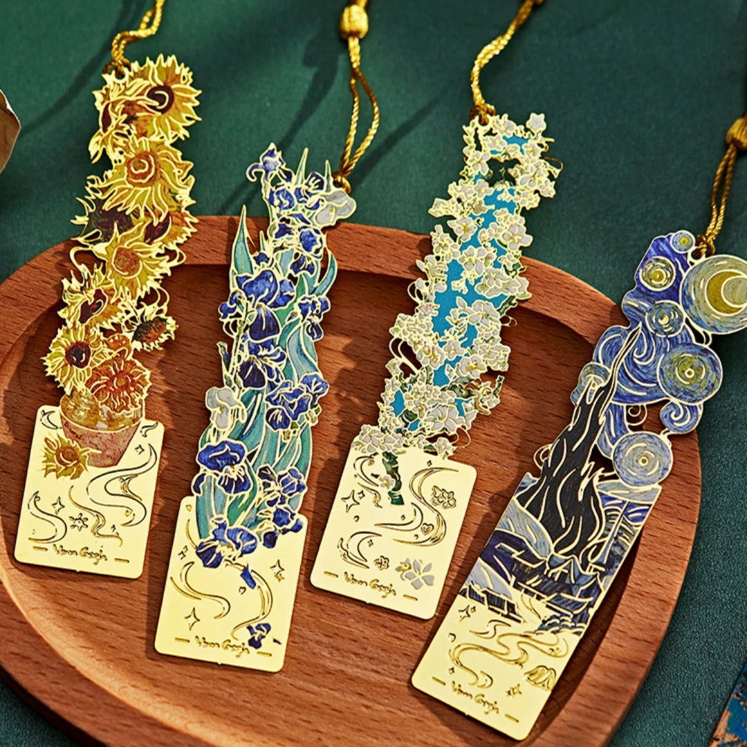 Van Gogh Art Bookmarks | Vintage Metal Bookmarks with Tassel
