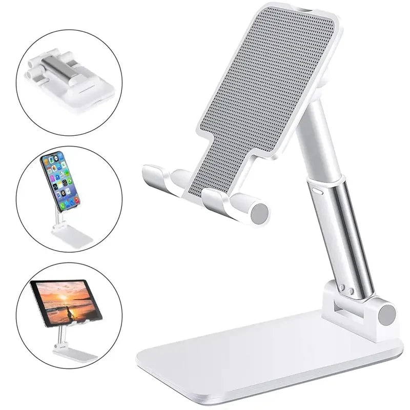 Adjustable Phone & Tablet Desk Stand — Universal Desktop Holder for iPhone, iPad & More