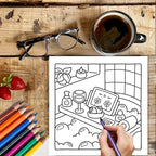 Themed Coloring Book - 28 Pages, 12 Styles to Choose From