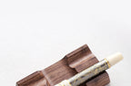 Walnut Wood Fountain Pen Rest - Horizontal Desk Stand for Dip Pens & Calligraphy (1 or 2 Slots)