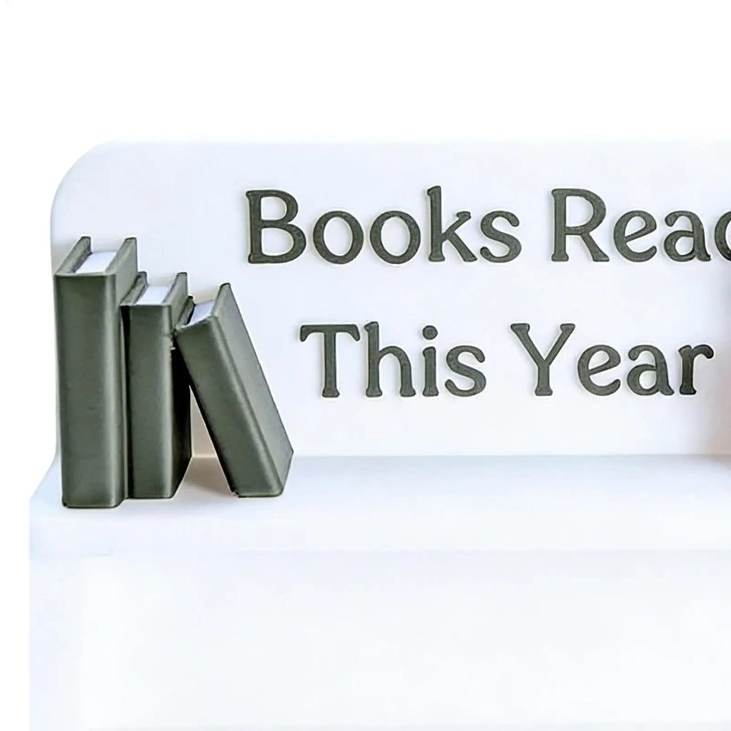 Books Read This Year Counter - Manual Reading Tracker & Shelf Decor for Book Lovers