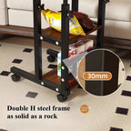 Rolling Height-Adjustable Desk with Storage Shelves – Overbed, Bedside & Study Table for Bedroom, Dorm & Home Office