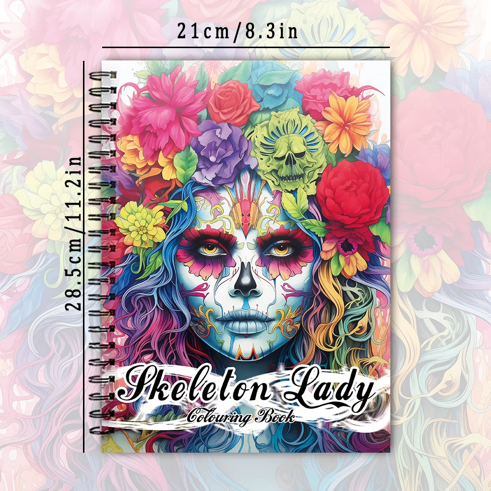 Adult Spiral Coloring Book — 30 Sheets, 100gsm Thick Paper, Mixed Themes