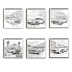 Classic Cars Adult Coloring Book — 32 Pages of Iconic Automobiles, 7.87" × 7.87"