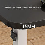 Rolling Bedside Laptop Desk with 360° Rotating & Tilting Top – Height Adjustable 59–89cm, Lockable Wheels | Black & White