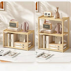 Wooden Desktop Storage Rack — 2 or 3-Layer Stationery Organizer for Desk & Office