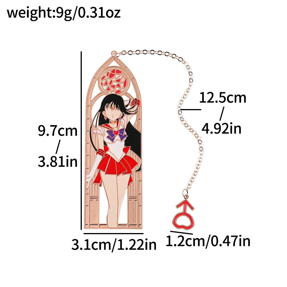 Anime Girl Metal Bookmark - Collectible Character Page Marker