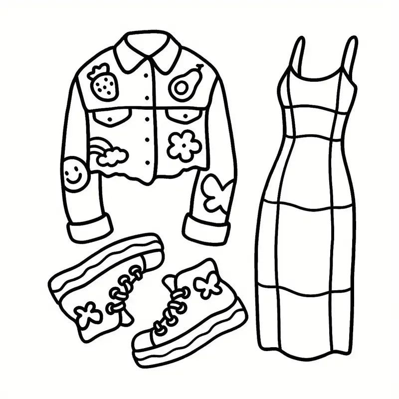 Fashion Vibes Coloring Book - Bold & Easy Designs for Teens & Kids (22 Pages)
