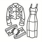 Fashion Vibes Coloring Book - Bold & Easy Designs for Teens & Kids (22 Pages)