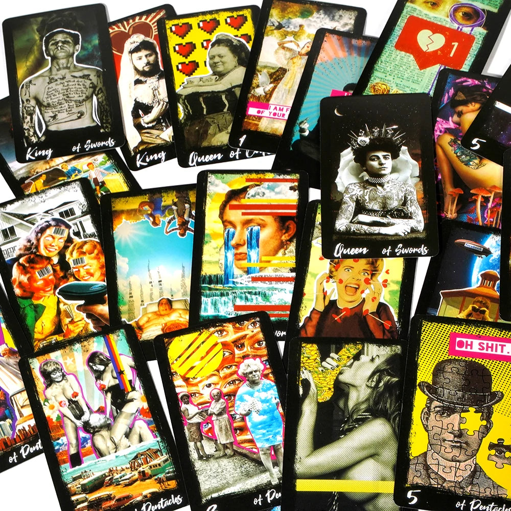 The Bad Ass Tarot Deck by Harley Spencer - 78 Cards | Pop Art Collage Tarot for Adults 18+ | Divination & Fortune Telling