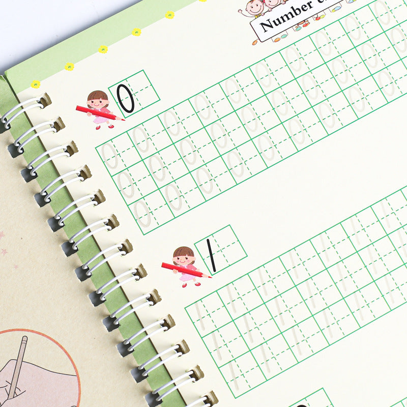 Magic Reusable Writing Practice Books | 4-Book Set with Auto-Disappearing Ink Pen