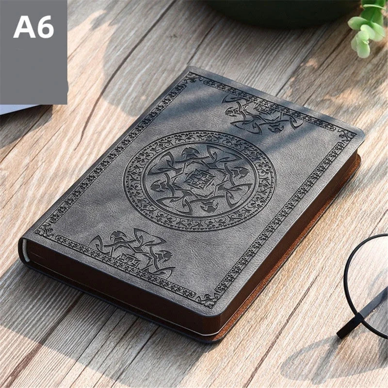 Vintage Pocket Leather Notebook - 280 Pages Portable Travel Journal & Diary