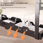 Under-Desk Cable Management Rack — Telescopic Metal Storage Tray, No Drilling Required