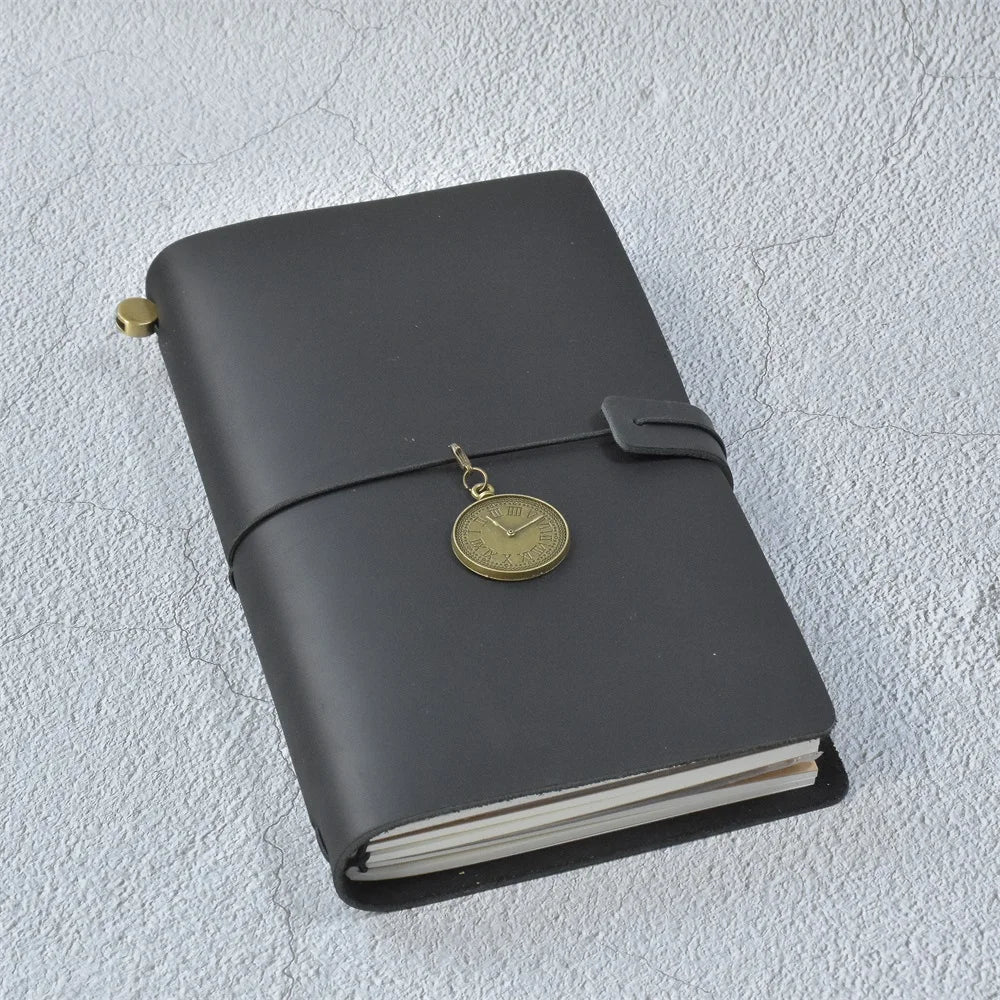 Genuine Leather Refillable Travel Journal - Handmade Retro Notebook with 192 Pages