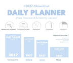 Planwith 2027 Daily Planner – 12-Month Weekly Agenda | Soft PU Cover, 180° Flat Open, 100gsm Paper | 12 Pastel Colors | Gift Box