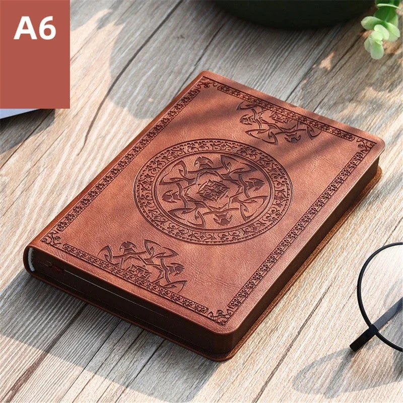 Vintage Pocket Leather Notebook - 280 Pages Portable Travel Journal & Diary