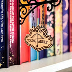 Literary Bookshelf Sign – Hangable Wooden Genre Plaque for Book Lovers | Dark Romance, Poetry & More