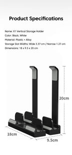 2-in-1 Foldable Laptop Stand & Vertical Storage Rack – Adjustable, Foldable | MacBook, iPad, Tablet & Phone