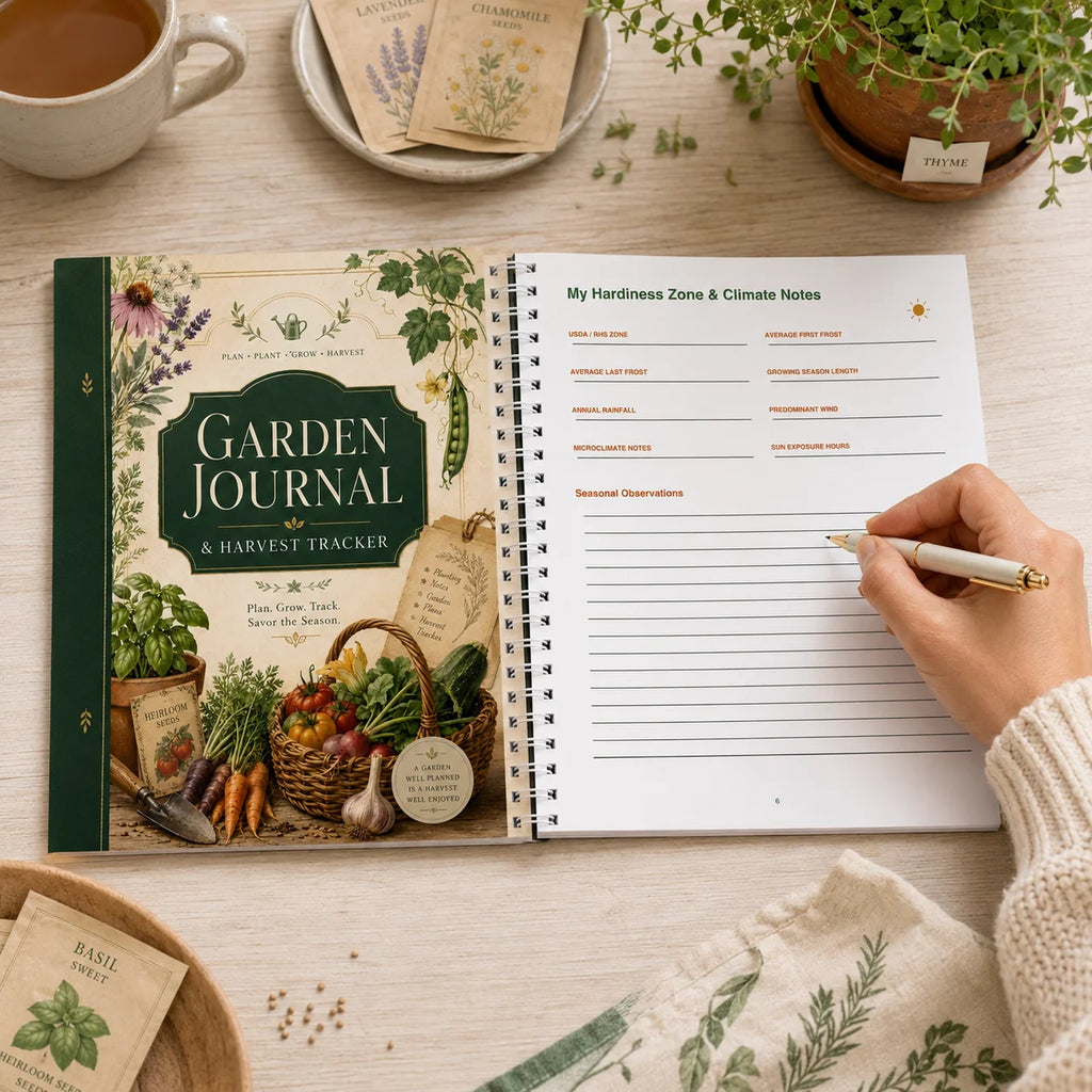 Garden Journal & Harvest Tracker – A5 Spiral Planner Notebook | Guided Pages for Gardeners & Plant Lovers | Gardening Gift