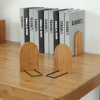 Bamboo Bookends - Natural Desktop Organizer & Book Stand (2 Sizes)