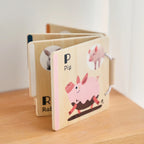 Wooden Animal Flap Book - Interactive Learning Toy for Babies & Toddlers