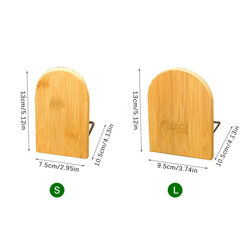 Bamboo Bookends - Natural Desktop Organizer & Book Stand (2 Sizes)