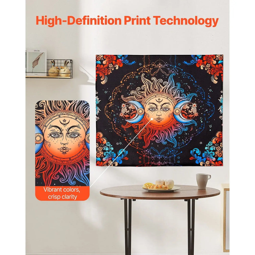 Sun & Moon Mystic Wall Tapestry – Psychedelic Bohemian Floral | Vintage Home Decor for Bedroom & Living Room