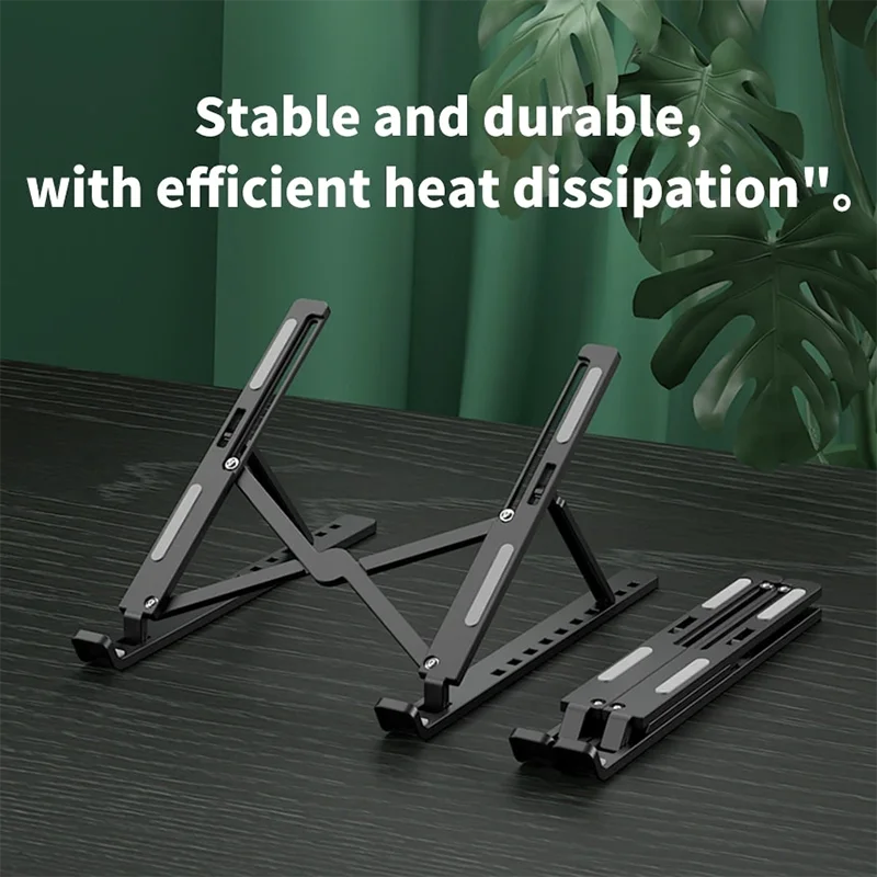 Foldable Laptop Stand – 10-Position Adjustable, Portable ABS Bracket for MacBook, Notebooks & Laptops up to 17" | Black & White