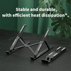 Foldable Laptop Stand – 10-Position Adjustable, Portable ABS Bracket for MacBook, Notebooks & Laptops up to 17" | Black & White