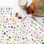 Monthly Calendar Stickers – 4 Sheets, 195 Stickers | Seasonal & Holiday Designs for Planners, Journals & Scrapbooks