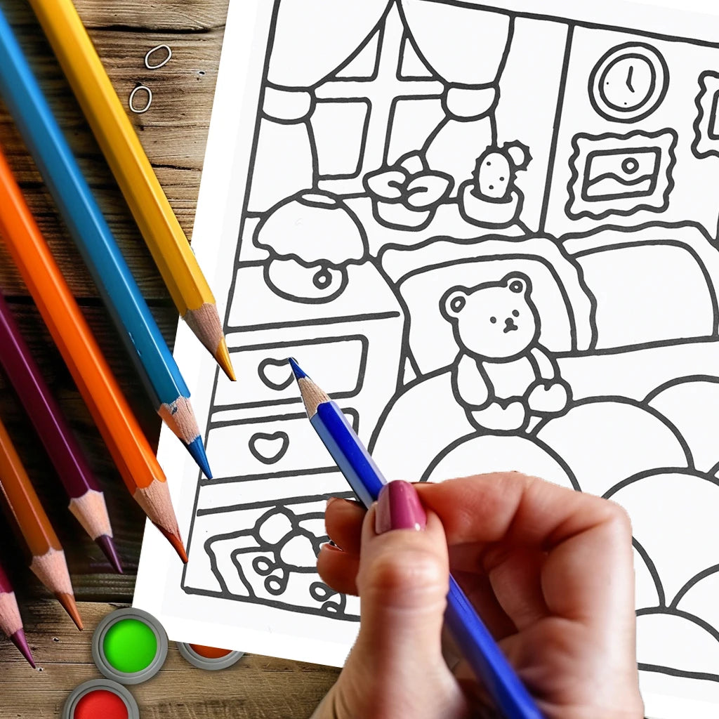 Themed Coloring Book - 28 Pages, 12 Styles to Choose From
