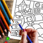 Themed Coloring Book - 28 Pages, 12 Styles to Choose From