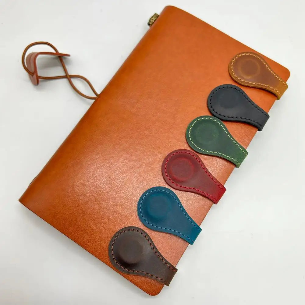 Vintage Leather Magnetic Bookmarks | Sophisticated Page Clips in 5 Classic Colors | Elegant Reading Gift