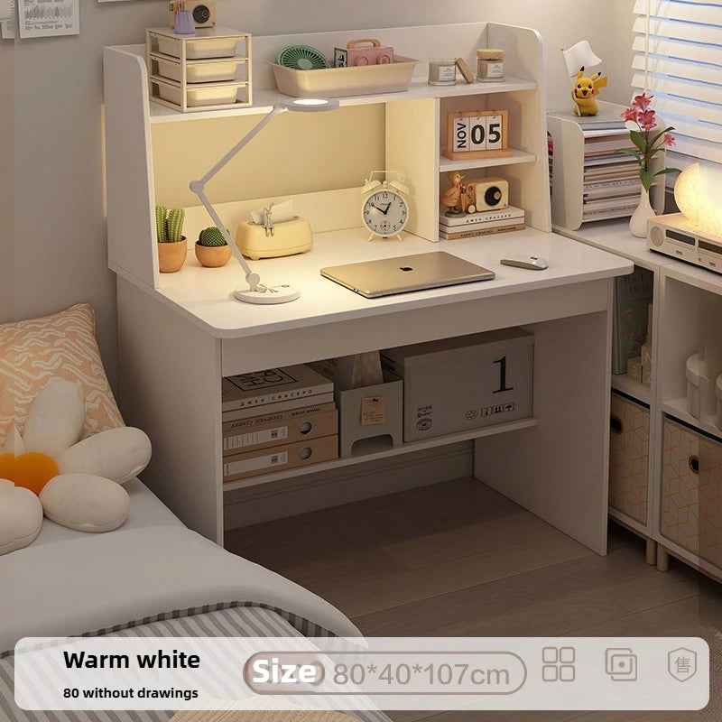 Kids & Teen Study Desk with Built-In Bookshelf – Integrated Storage Unit for Bedroom | 60cm & 80cm, Simple or Cabinet Version