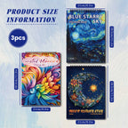 Art Coloring Book Set - 3 Books (Van Gogh, Moon, Mandala) - 90 Designs Total