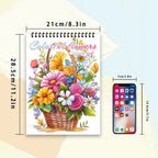 Adult Spiral Coloring Book - 30 Sheets Nature & Floral Themes | 11.2x8.3" Landscape Format | Birthday & Holiday Gift