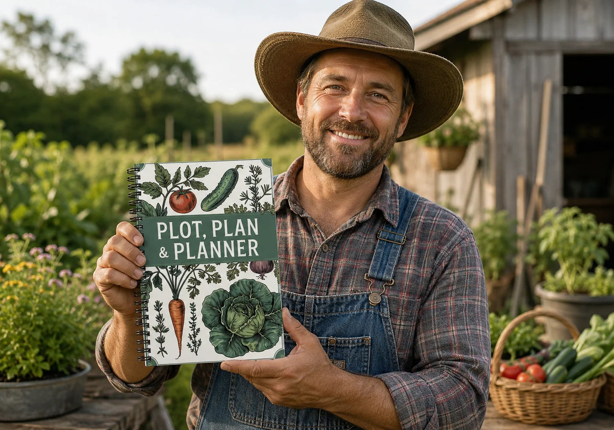 Plot, Plan & Planner – A5 Garden Journal | 60-Page Spiral Notebook for Vegetable & Flower Gardening | Beginner & Expert