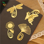 Gold Metal Bookmark - Botanical & Insect Designs | Flowers, Butterflies & More | 8 Designs | Elegant Reading Accessory & Gift