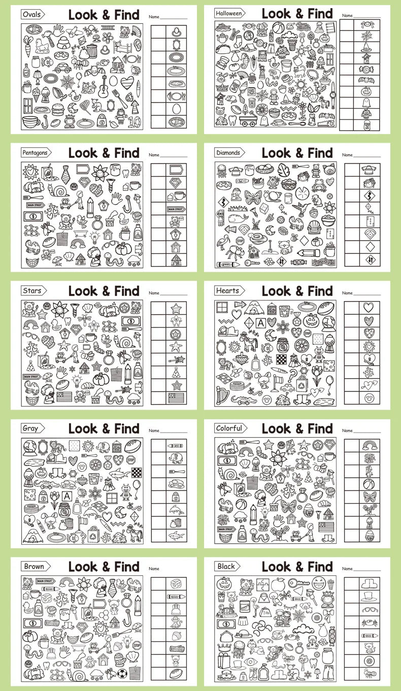 Interactive Seek & Find Coloring Book for Kids - Educational Activity Book