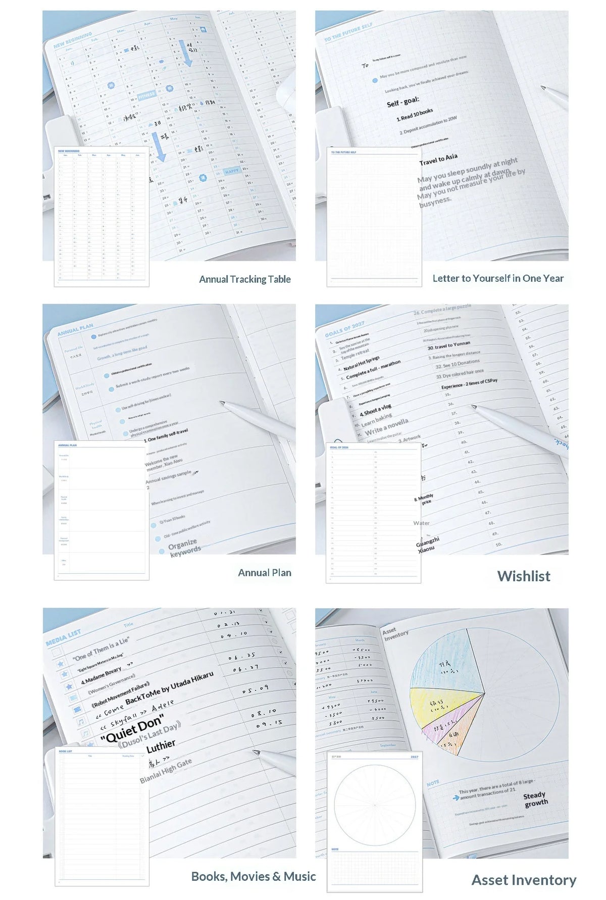 Planwith 2027 Daily Planner – 12-Month Weekly Agenda | Soft PU Cover, 180° Flat Open, 100gsm Paper | 12 Pastel Colors | Gift Box