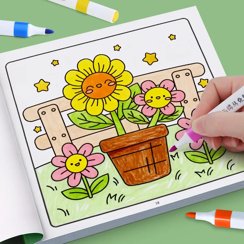 Girls' Fantasy Coloring Book - 24 Pages of Hand-Drawn Illustrations (3 Themes)