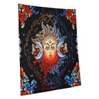 Sun & Moon Mystic Wall Tapestry – Psychedelic Bohemian Floral | Vintage Home Decor for Bedroom & Living Room