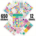 Aesthetic Planner Stickers – 12 Sheets | 650 or 720 Stickers | Holidays, Goals, Quotes, Habits, Finance & More