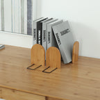Bamboo Bookends - Natural Desktop Organizer & Book Stand (2 Sizes)