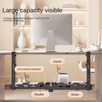 Under-Desk Cable Management Rack — Telescopic Metal Storage Tray, No Drilling Required