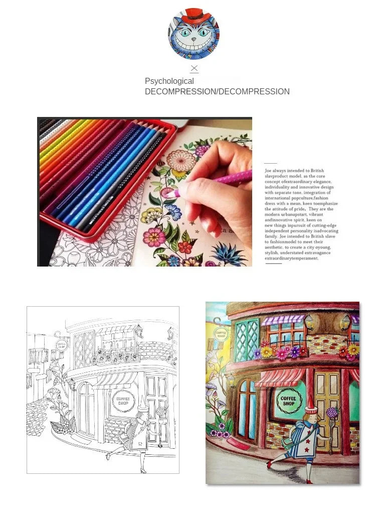Adult Coloring Book — 24 Pages of Intricate DIY Illustrations for Stress Relief & Creative Flow