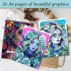 Candy & Bone Art Coloring Book — 24 Pages of Quirky Pop-Art Illustrations, Thickened Paper